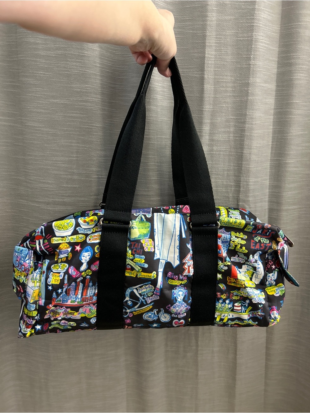 LeSportsac Sara Schwartz Night Life Mini Boston Duffle Bag - Picture 9 of 16